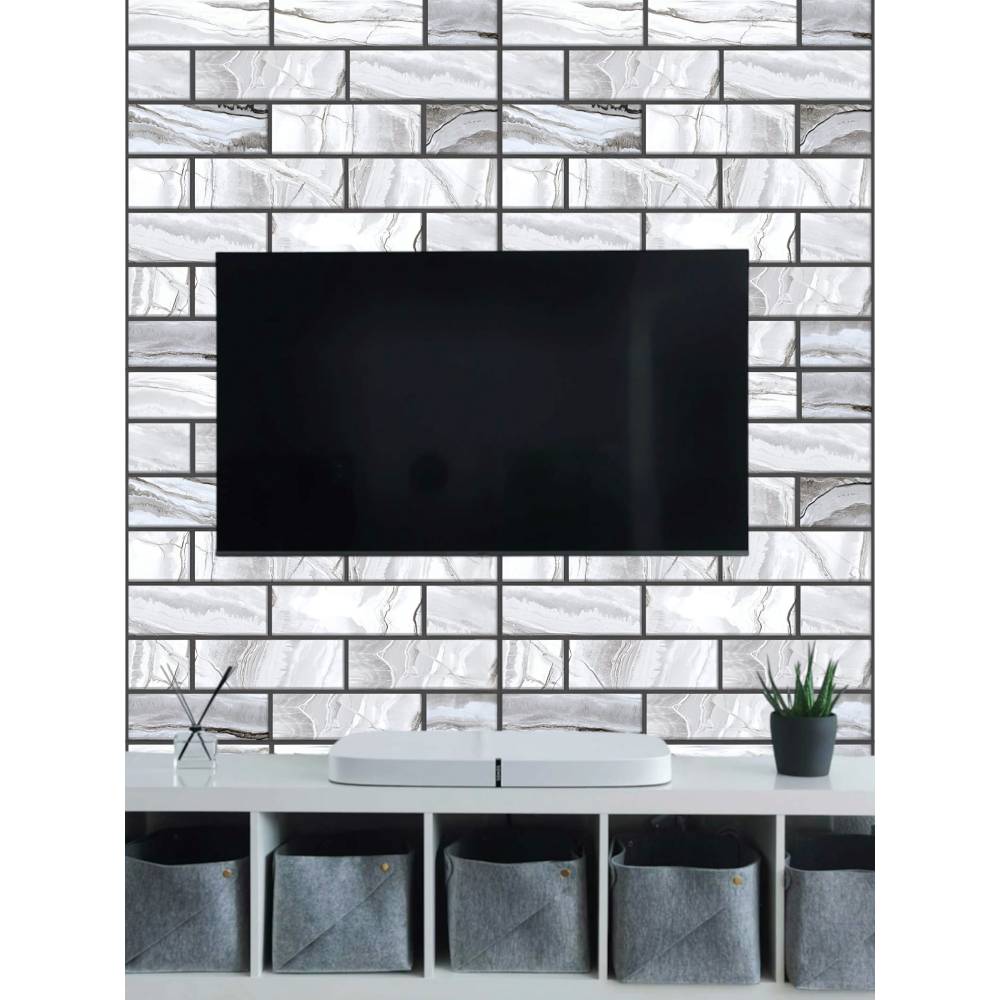 Tapet 3D autoadeziv, 30x30cm, imitatie marmura, Gri 10buc/set Tapet 3D autoadeziv, 30x30cm, imitatie marmura, Gri 10buc/set