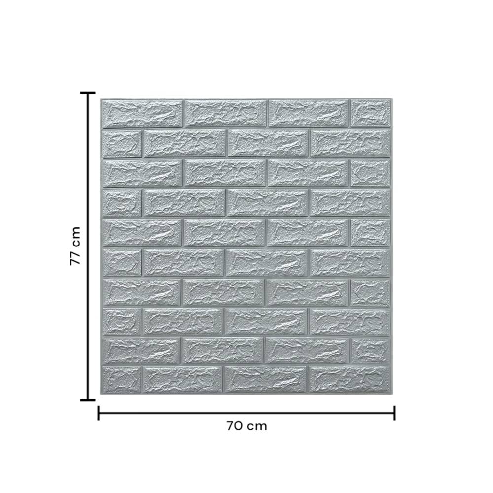 Tapet 3D autoadeziv, 70x77cm, Argintiu, 10buc/set Tapet 3D autoadeziv, 70x77cm, Argintiu, 10buc/set