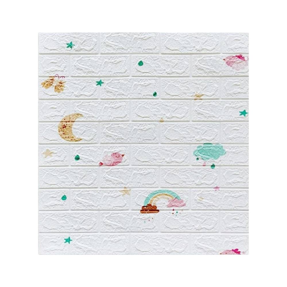 Tapet 3D autoadeziv, 70x77cm, Model Curcubeu, Alb, 10buc/set Tapet 3D autoadeziv, 70x77cm, Model Curcubeu, Alb, 10buc/set