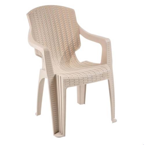 Scaun gradina Crem, plastic tip ratan 61x60x81cm, set 12 bucati  Scaun gradina Crem, plastic tip ratan 61x60x81cm, set 12 bucati