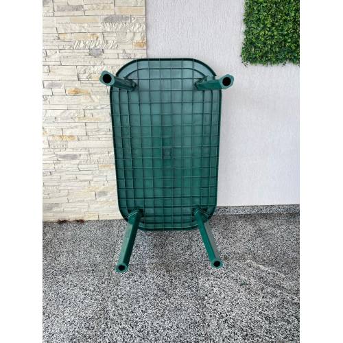 Masa fixa pentru gradina, plastic, ovala, verde, 6 persoane, 135 x 80 x 75 cm