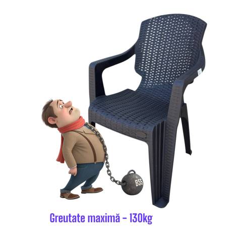 Scaun pentru gradina Ratan INFINITY Gri 61x60x81cm Scaun pentru gradina Ratan INFINITY Gri 61x60x81cm