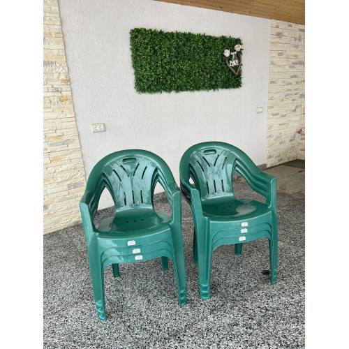 Scaun gradina verde, plastic, set 6 bucati  Scaun gradina verde, plastic, set 6 bucati
