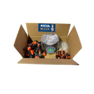 Kit irigare banda picurare 20cm/100m, 2.2l/h cu 30 accesorii