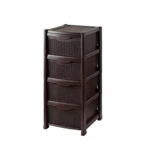 Dulap plastic depozitare, 4 sertare maro, 40 x 48 x 90 cm CRL