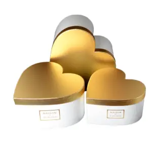 Cutii Aranjamente Florale Inima, Albe, Maison Des Fleurs 3 buc/Set