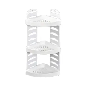 Coltar baie suspendat 3 rafturi Alb