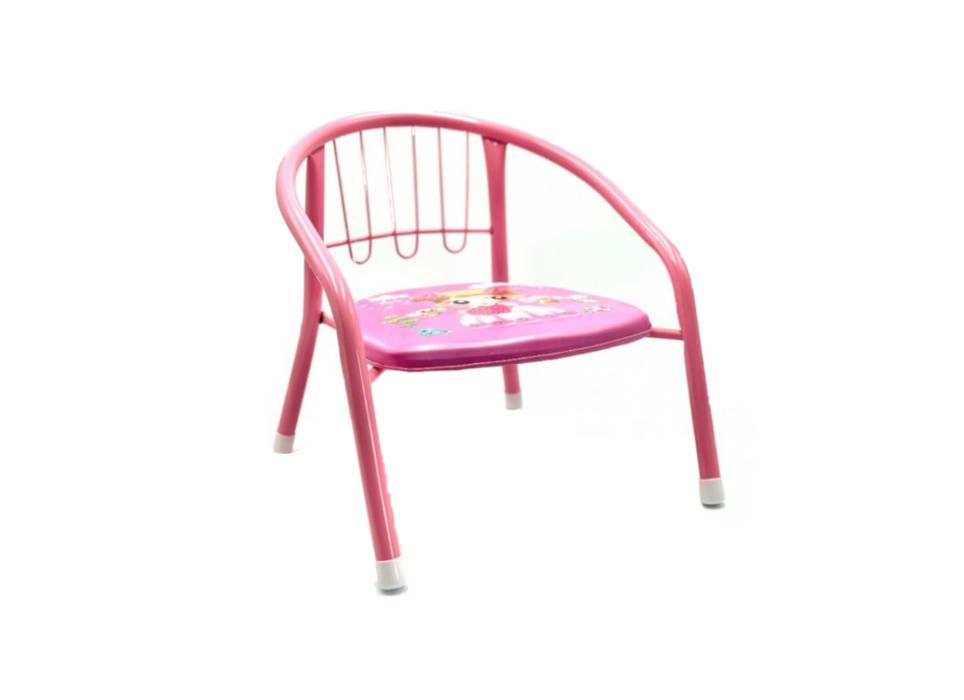 Scaun copil metalic cu sezut din burete, roz Scaun copil metalic cu sezut din burete, roz