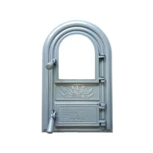 Usa soba, semineu cu geam Vitrum Gri, fonta