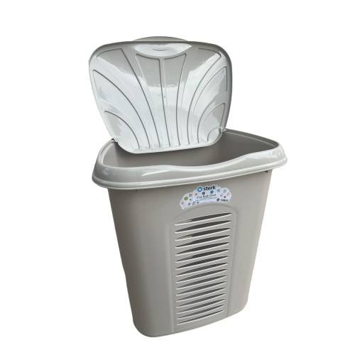 Cos pentru rufe Bej, Oval, cu capac, 44x35x51cm, Sterk Cos pentru rufe Bej, Oval, cu capac, 44x35x51cm, Sterk