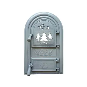 Usa soba, semineu cu geam Transi Gri, fonta