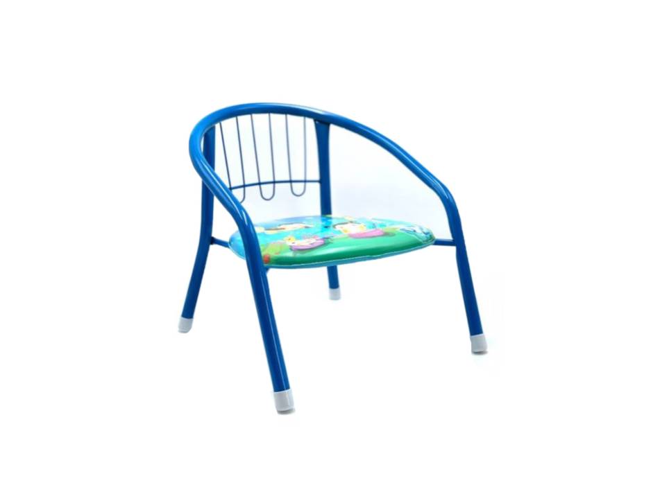 Scaun copil metalic cu sezut din burete, albastru Scaun copil metalic cu sezut din burete, albastru