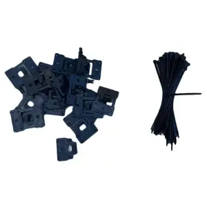 Clips fixare plasa de umbrire, 50buc + Coliere plastic negre 4x150mm, 100buc