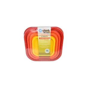 Set Cutii alimentare curcubeu 4 buc/ set 