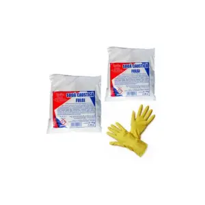 Soda caustica fulgi 1 KG x 2 + Manusi menaj