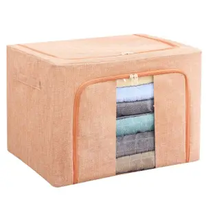 Cutie depozitare 66L cu fermoar, roz pudra