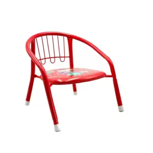 Scaun copil metalic cu sezut din burete, rosu