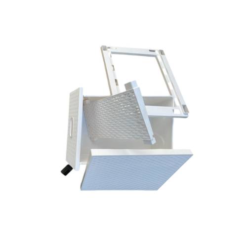 Dulap din plastic depozitare tip ratan alb cu 4 sertare 47x38x92