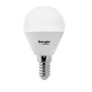Bec Led Sferic E14, model G45, 6W=50W, 2700K, lumina calda