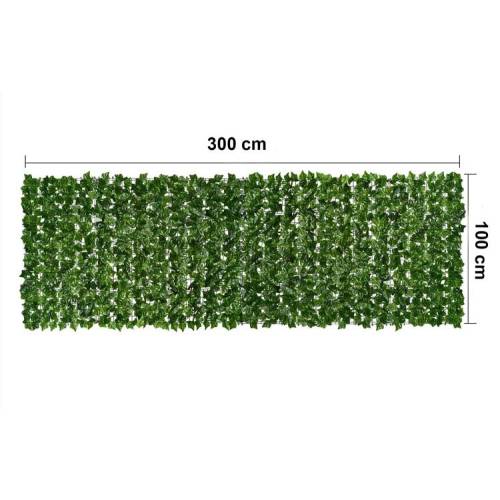 Gard artificial cu frunze 100x300cm Verde
