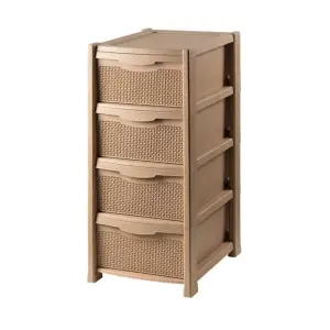 Dulap plastic depozitare, 4 sertare bej perlat, 40 x 48 x 90 cm CRL