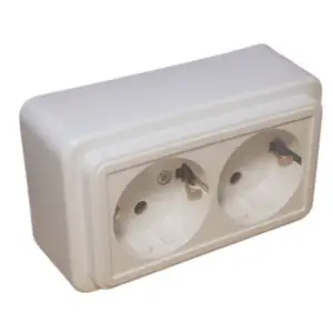 Priza Dubla Ceramica Spin - montaj aparent