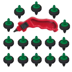 Duze de picurare Aquarius 4l/H autocompensata 100 bucati + perforator tub irigare 3mm