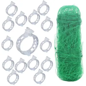 Plasa pentru castraveti si alte legume 1.7 x 10m + Clips palisat legume 500 buc