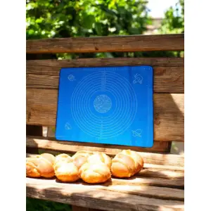 Plansa pentru Aluat din Silicon Albastru, 40x50 cm