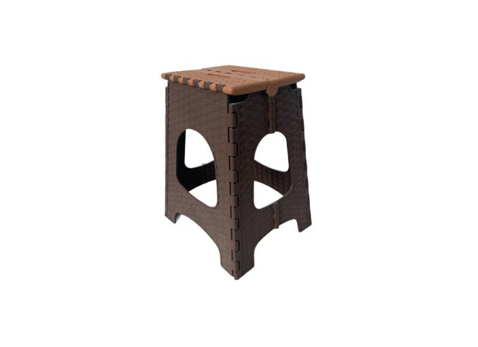 Taburet / Scaun pliabil mare maro-crem, tip Ratan Taburet / Scaun pliabil mare maro-crem, tip Ratan