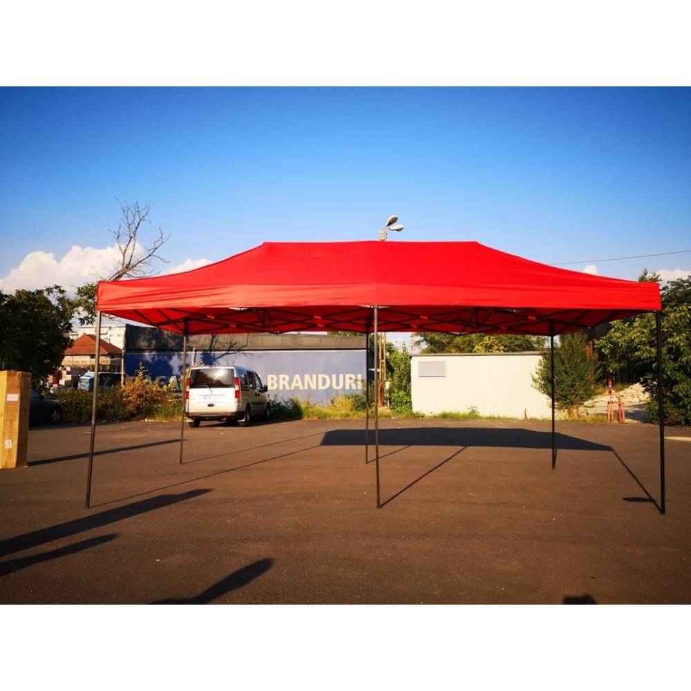 Cort pavilion 3x6m rosu pliabil, cadru metalic , pentru evenimente Cort pavilion 3x6m rosu pliabil, cadru metalic , pentru evenimente