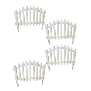 Gard decorativ din plastic pentru flori Alb, 56x40x2.5cm, 4buc/set