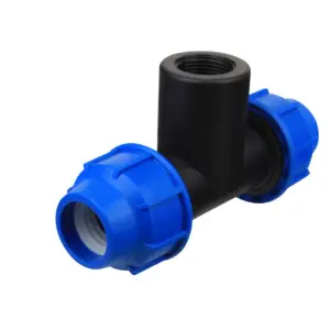 Teu compresiune egal 32 x 1 Tol mm, filet interior, teava PEHD