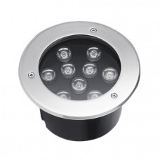 Spot LED pardoseala 9W=45W, Ø160mm, 6400K, lumina rece
