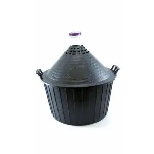 Damigeana 10 L din sticla in cos din plastic negru, cu dop