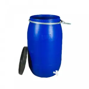 Butoi / Bidon 220 L cu cerc metalic si robinet, plastic