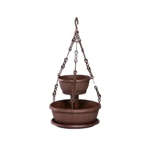Ghiveci etajat 2 nivele cu lant, maro