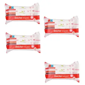 Set 3 pachete servetele umede multisuprafete cu Bicarbonat si otet + 1 gratis, Doctor Wipes