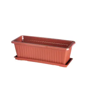 Jardiniera cu tava maro 40 cm Decor