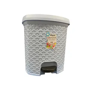 Cos de gunoi cu pedala 10 L, Gri deschis 