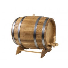 Butoi vin decorativ cu robinet 3 L, din lemn masiv de stejar