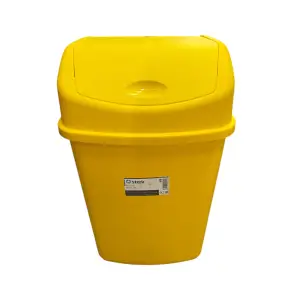 Cos de Gunoi Birou Sterk cu Capac Batant 55L, Galben