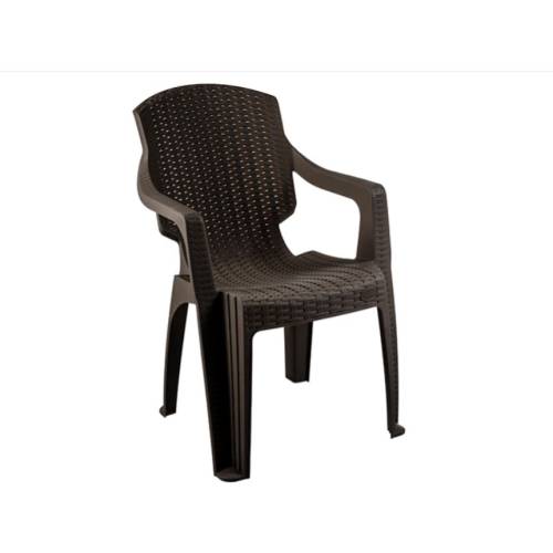 Scaun gradina wenge, plastic tip ratan, set 6 bucati  Scaun gradina wenge, plastic tip ratan, set 6 bucati