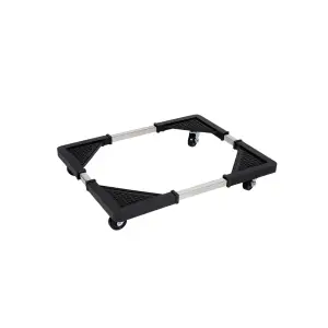 Suport cu Roti pentru aragaz, frigider, Dimensiune reglabila 56x56cm, Negru 