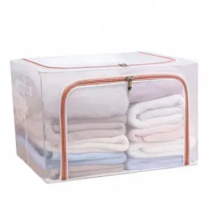 Cutie depozitare 66L cu fermoar, transparenta