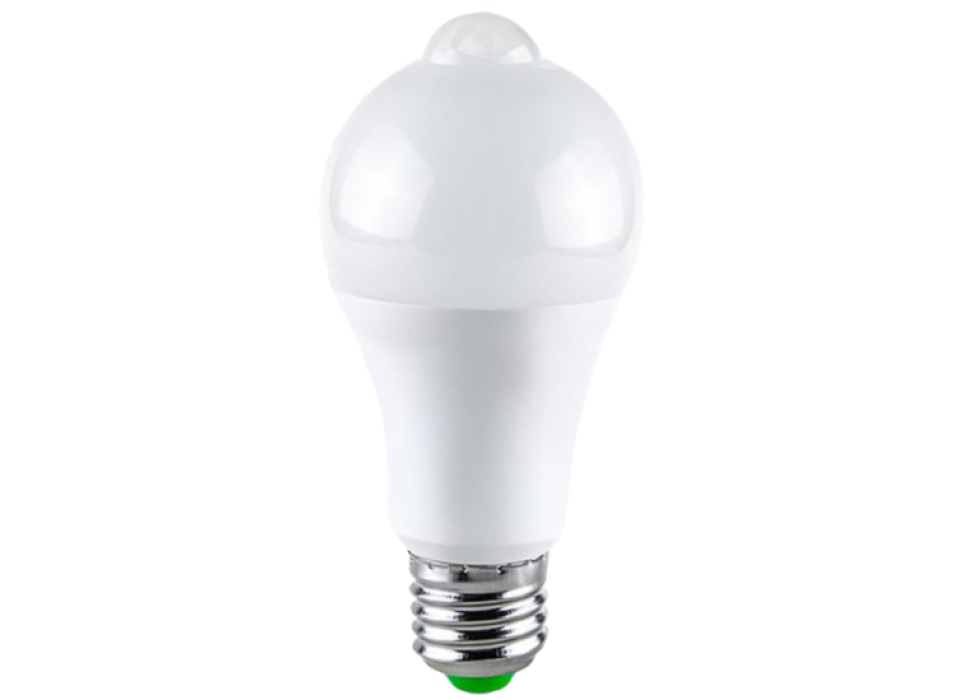 Bec LED cu senzor de miscare, 9W=75W, 750Lm, 6400K, lumina rece, model A60 Bec LED cu senzor de miscare, 9W=75W, 750Lm, 6400K, lumina rece, model A60