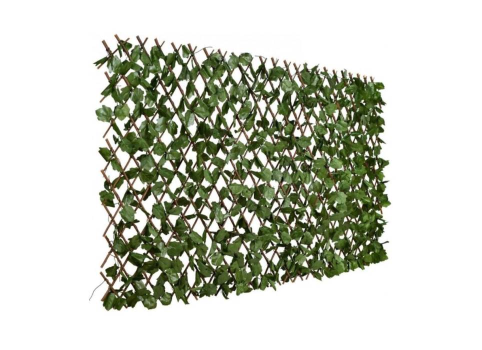 Gard decorativ Regal Trade 200x100cm, extensibil, balcon, curte, terase, frunze, lemn salcie