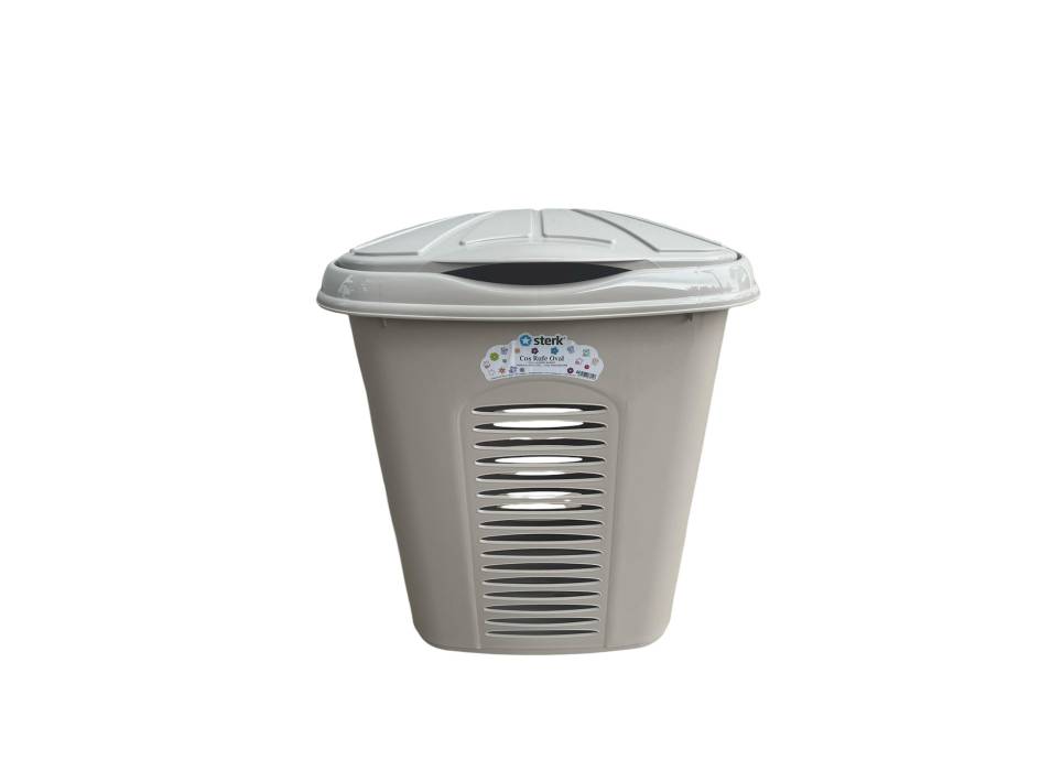 Cos pentru rufe Bej, Oval, cu capac, 44x35x51cm, Sterk Cos pentru rufe Bej, Oval, cu capac, 44x35x51cm, Sterk