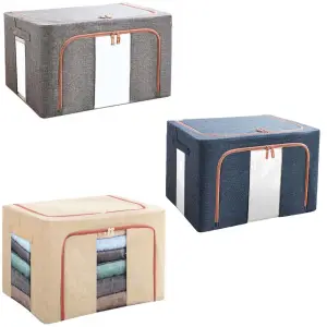 Cutie depozitare 66L cu fermoar, 3buc/set