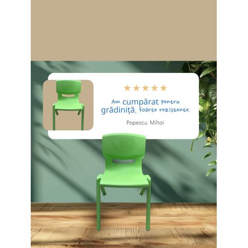 Scaun copil plastic gradinita, verde